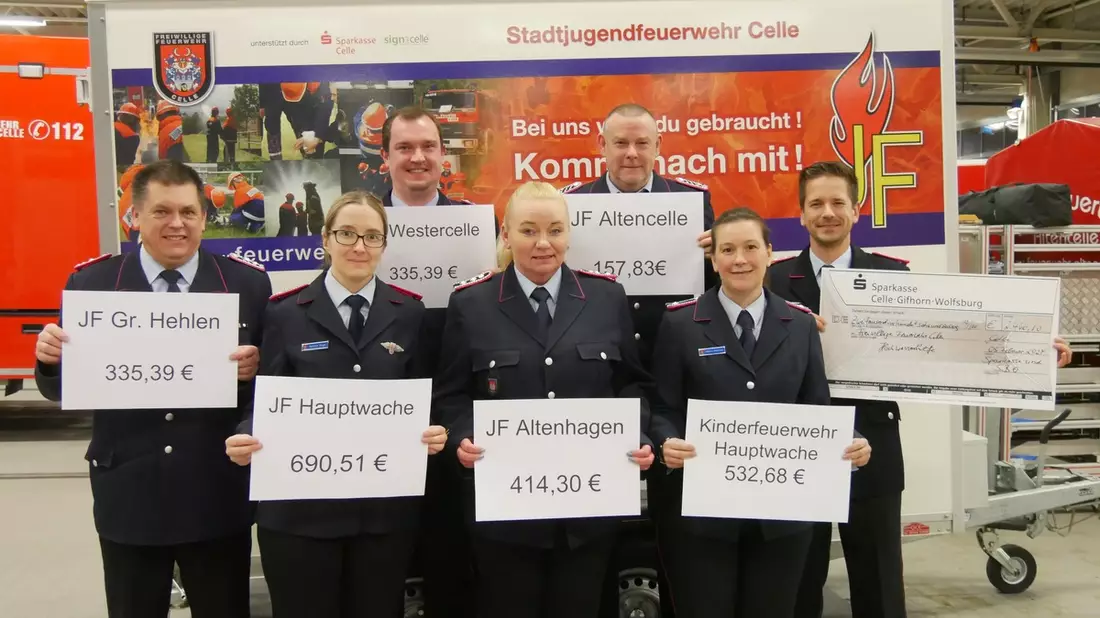 FW Celle: 2.466,10 Euro für die Jugendarbeit der Stadtfeuerwehr Celle durch Benefizkonzert des Symphonischen Blasorchesters Celle - Bild: presseportal.de
