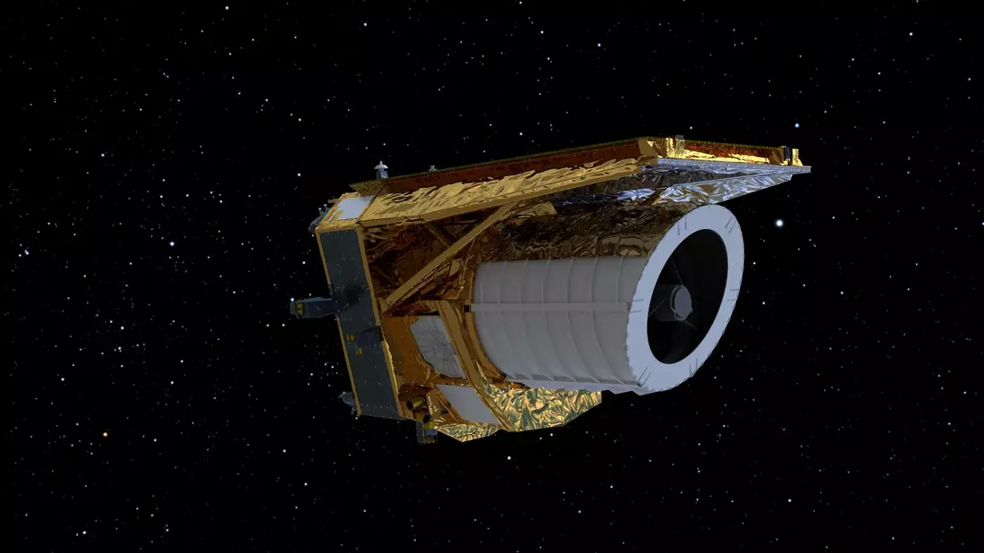 Ein computergeneriertes Bild des Weltraumteleskops «Euclid». Um die Sicht zu verbessern, muss sie nun enteist werden. - Bild: --/ATG/ESA/dpa