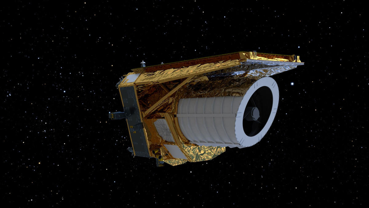 Ein computergeneriertes Bild des Weltraumteleskops «Euclid». Um die Sicht zu verbessern, muss sie nun enteist werden. - Foto: --/ATG/ESA/dpa