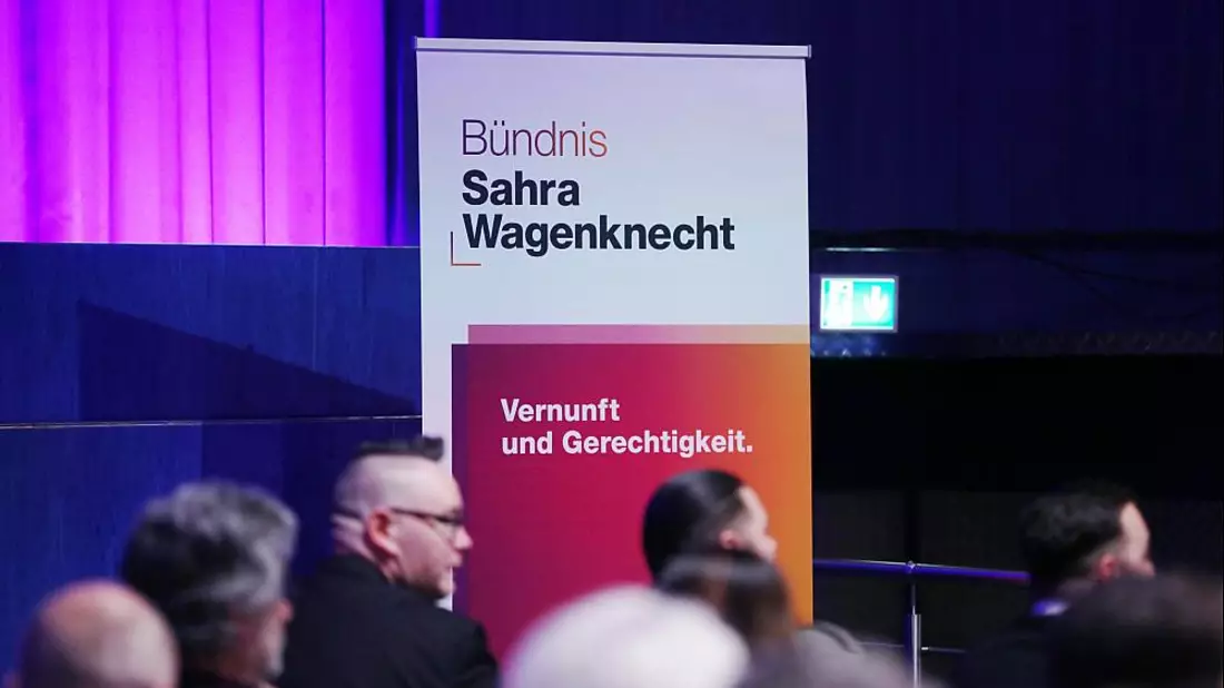 Logo auf BSW-Gründungsparteitag (Archiv) - Bild: über dts Nachrichtenagentur