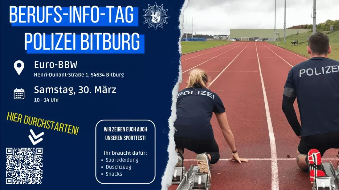 POL-PDWIL: Fit fürs Auswahlverfahren - Polizei Bitburg informiert am 30.03.2024 über das Polizeiauswahlverfahren - Bild: presseportal.de
