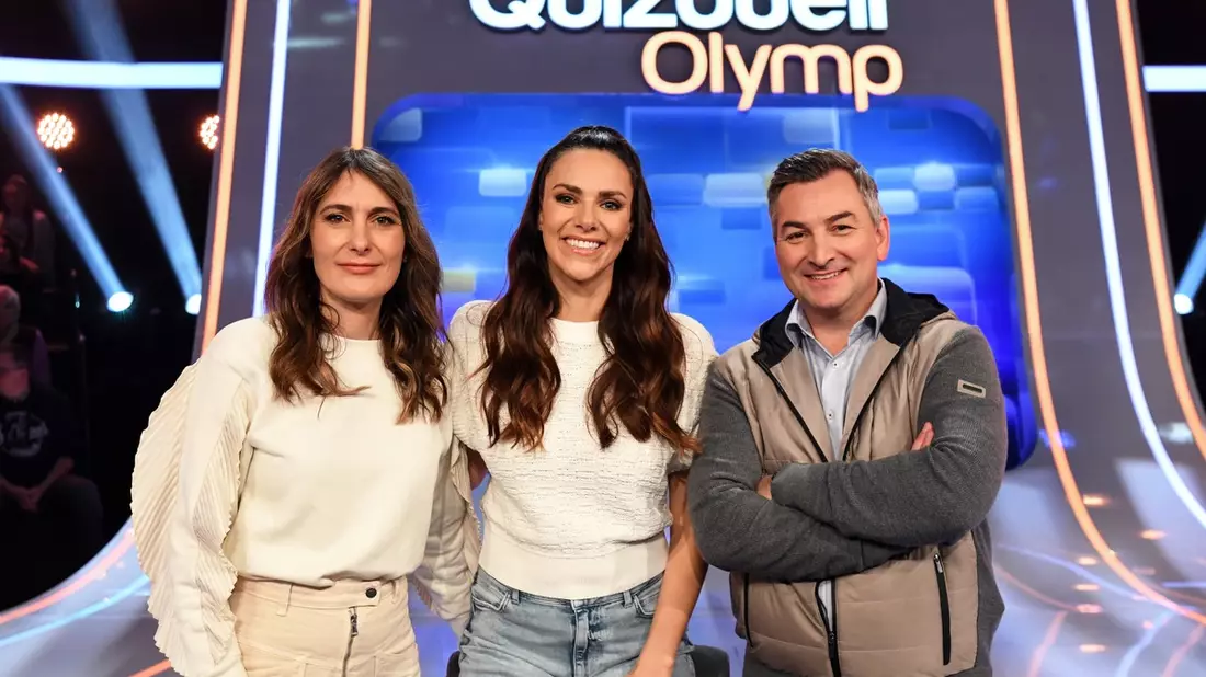 Börsenwissen gegen den Quizduell-Olymp: Anja Kohl und Markus Gürne bei Esther Sedlaczek / Quizduell-Olymp am Freitag, 22. März, 18:50 Uhr im Ersten - Bild: presseportal.de