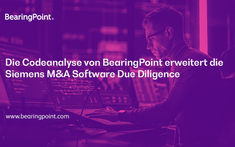 Erfolgsprojekt: Die Codeanalyse von BearingPoint erweitert die Siemens M&A Software Due Diligence - Foto: presseportal.de Erfolgsprojekt: Die Codeanalyse von BearingPoint erweitert die Siemens M&A Software Due Diligence - Foto: presseportal.de