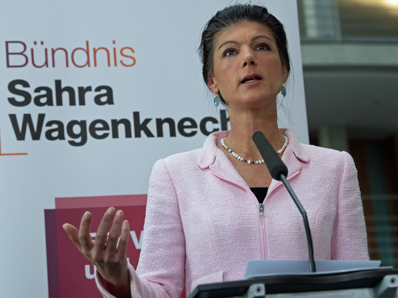 Sahra Wagenknecht im Bundestag - bundesweit steht das BSW bei etwa fünf Prozent. - Foto: Jonathan Penschek/dpa