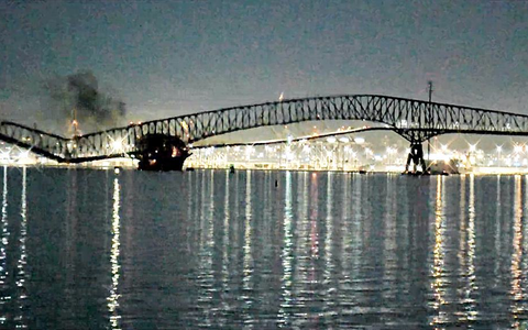 Webcam-Bilder zeigen Einsturz einer Brücke am 26.03.2024 - Foto: Bay Area Mechanical Services, über dts Nachrichtenagentur