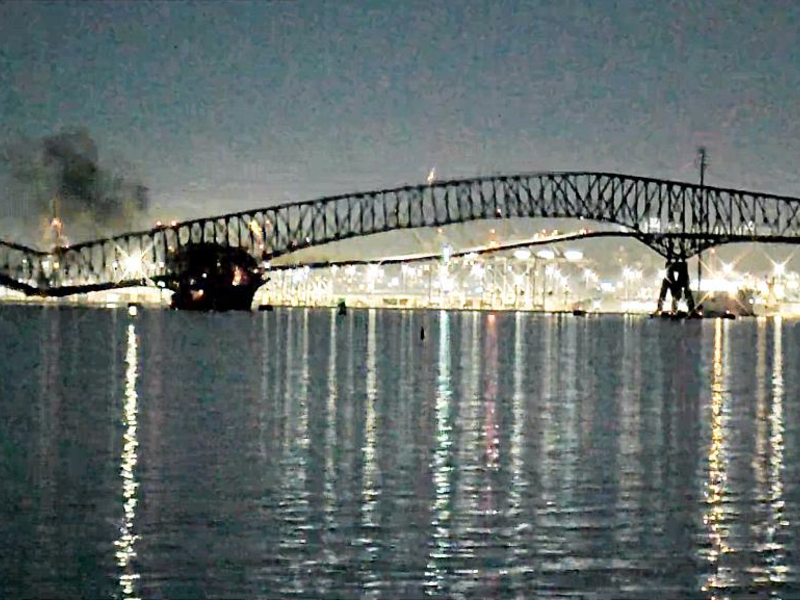 Webcam-Bilder zeigen Einsturz einer Brücke am 26.03.2024 - Foto: Bay Area Mechanical Services, über dts Nachrichtenagentur