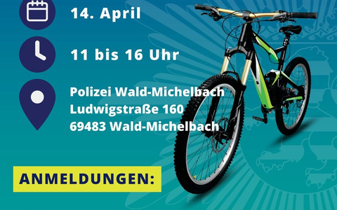 POL-DA: Wald-Michelbach: Polizei lädt Interessierte zur Fahrradregistrierung ein/Voranmeldung nötig - Foto: presseportal.de