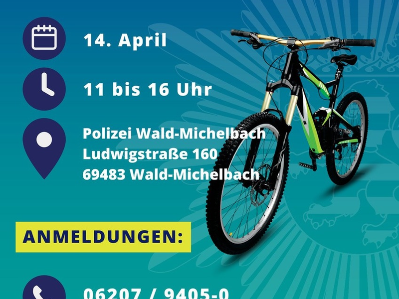 POL-DA: Wald-Michelbach: Polizei lädt Interessierte zur Fahrradregistrierung ein/Voranmeldung nötig - Foto: presseportal.de