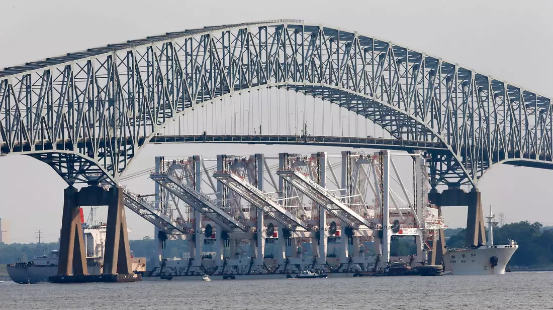 Blick auf die Francis Scott Key Bridge in Baltimore (Archivbild). - Bild: Patrick Semansky/AP/dpa