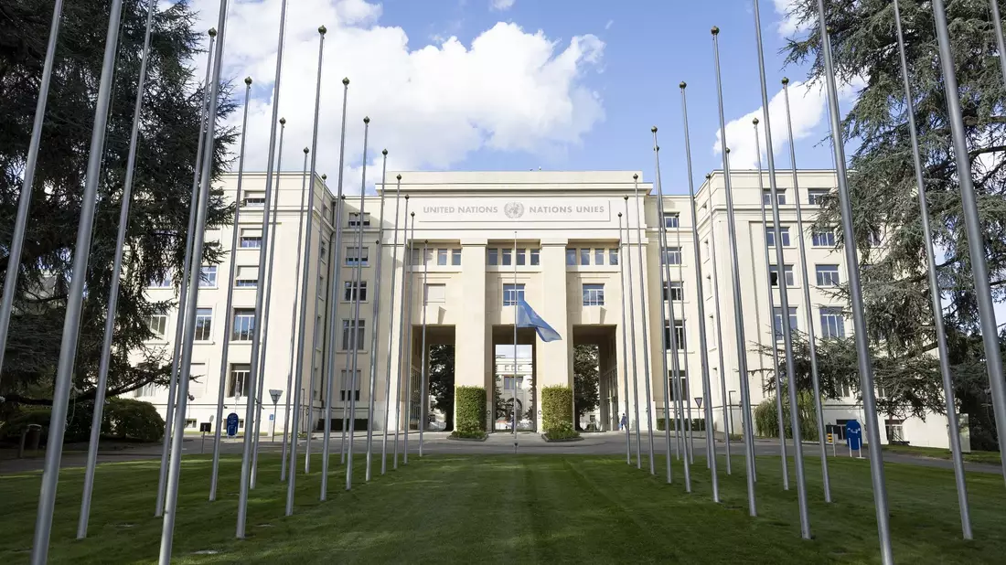 Der europäische Sitz der Vereinten Nationen in Genf. - Bild: Salvatore Di Nolfi/KEYSTONE/dpa