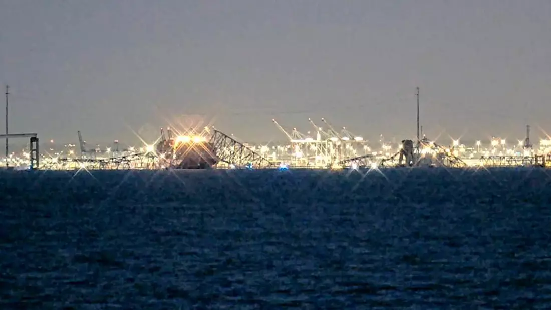 Webcam-Bilder zeigen Unglücksstelle am 26.03.2024 - Bild: Bay Area Mechanical Services, über dts Nachrichtenagentur