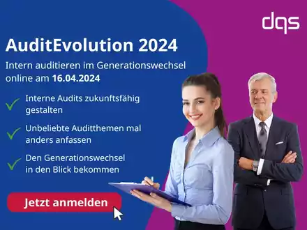 AuditEvolution 2024 / DQS-Onlinekongress für interne Auditoren von Managementsystemen / Intern Auditieren im Generationswechsel - Foto: presseportal.de