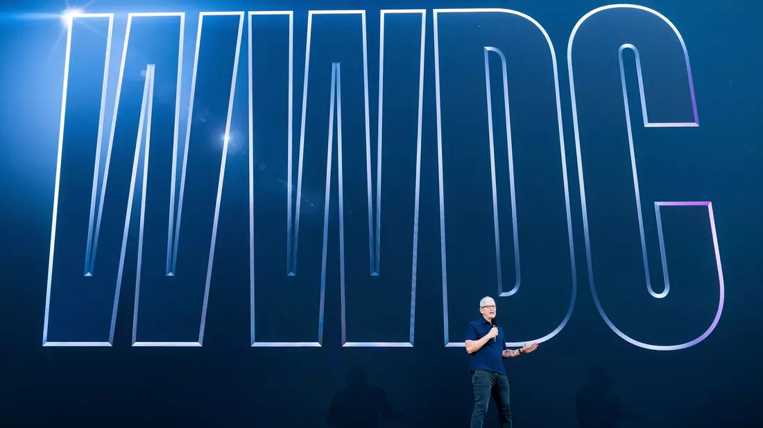 Apple und Konzern-Chef Tim Cook laden erneut zur Entwicklerkonferenz WWDC. - Bild: Noah Berger/AP/dpa