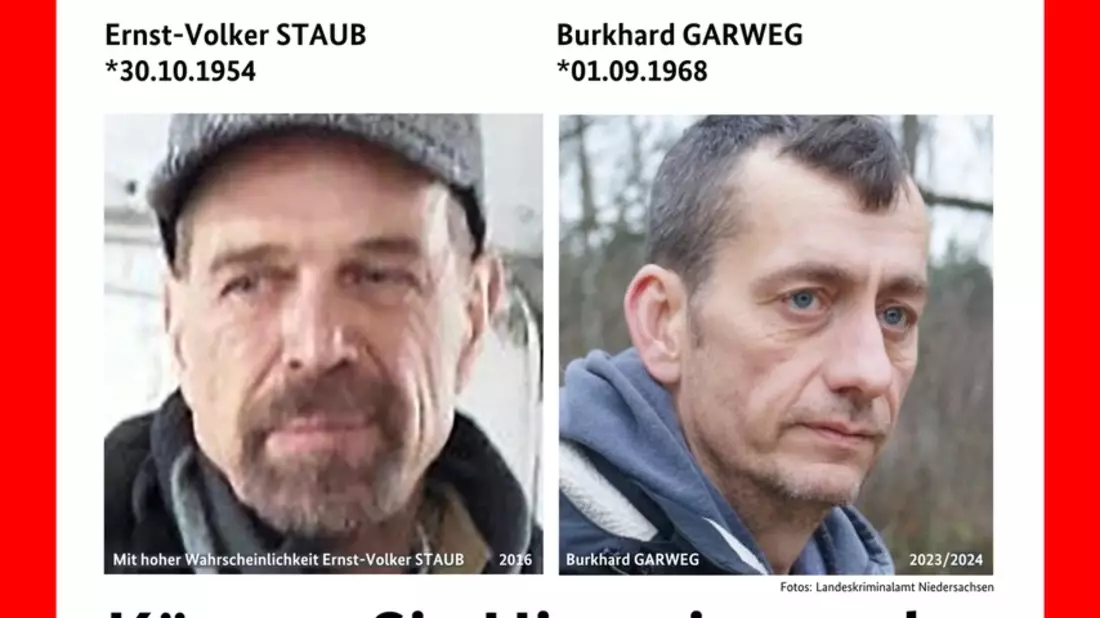 LKA-NI: Fahndung nach Ernst-Volker Staub und Burkhard Garweg: Neue Fahndungsplakate und Hinweise - Bild: presseportal.de