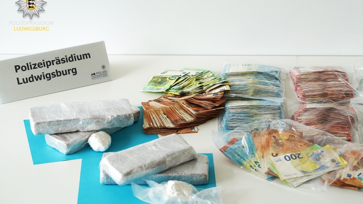 POL-LB: Staatsanwaltschaft Stuttgart und Polizeipräsidium Ludwigsburg: Ludwigsburg: Kriminalpolizei stellt Heroin, Kokain und Bargeld sicher - zwei Tatverdächtige in Untersuchungshaft - Foto: presseportal.de