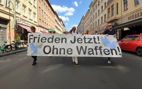 Demo gegen Waffenlieferungen am 13.05.2023 - Foto: über dts Nachrichtenagentur