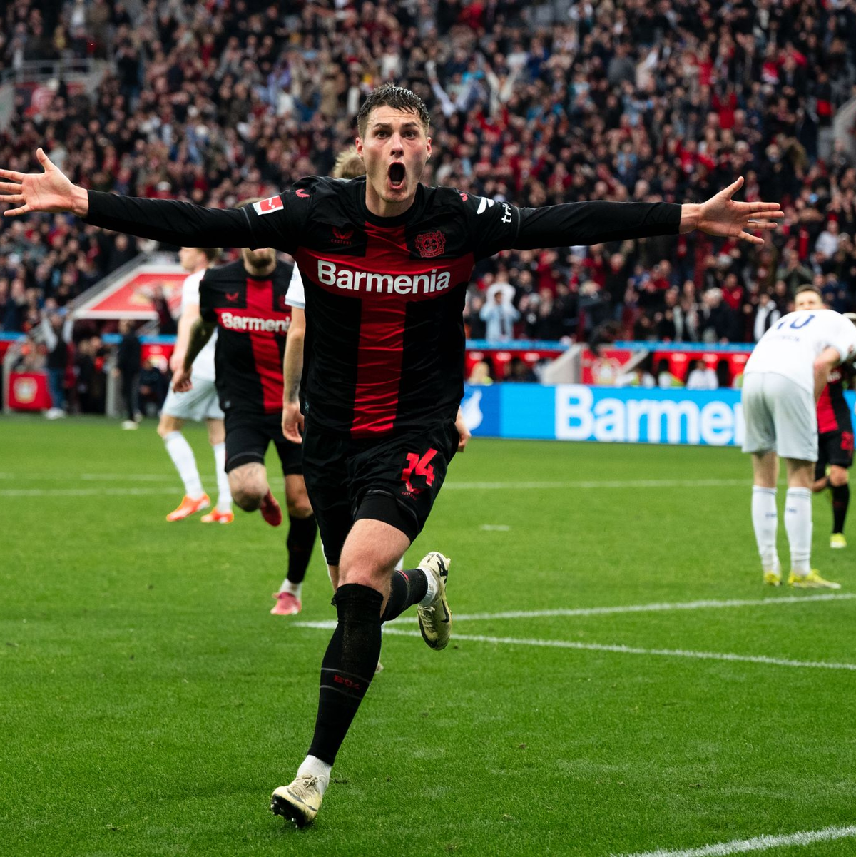 Leverkusens Patrik Schick traf in der Nachspielzeit zum 2:1 gegen Hoffenheim. - Foto: Marius Becker/dpa