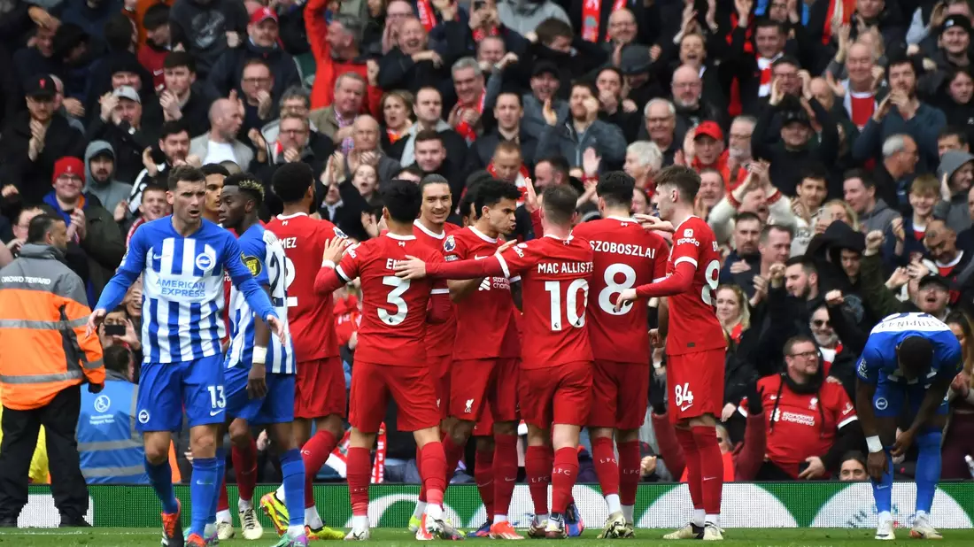 Liverpool setzte sich mit 2:1 gegen Brighton durch. - Bild: Rui Vieira/AP/dpa