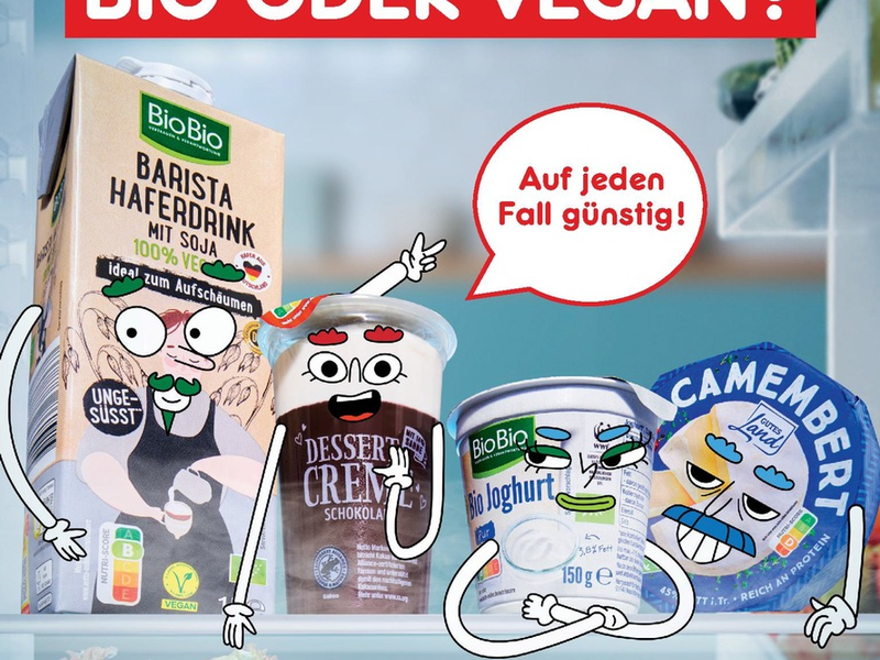 Helden im Molkereiprodukte-Regal: Netto Marken-Discount lässt die Produkte sprechen - Foto: presseportal.de