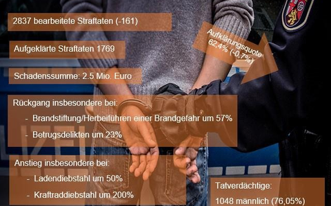 POL-PDLD: Wörth - Kriminalitätsstatistik 2023 der Polizeiinspektion Wörth am Rhein - Foto: presseportal.de