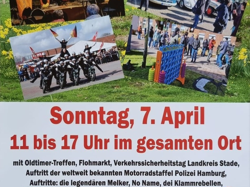 POL-STD: Blüten- und Frühjahrsfest in Drochtersen - Polizei mit Präventionsarbeit und Motorradstaffel Hamburg dabei - Foto: presseportal.de
