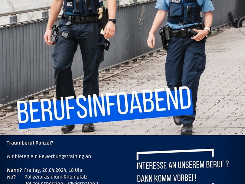 POL-PPRP: Traumberuf Polizei? - Informationsabend der Polizeiinspektion Ludwigshafen 1 - Foto: presseportal.de