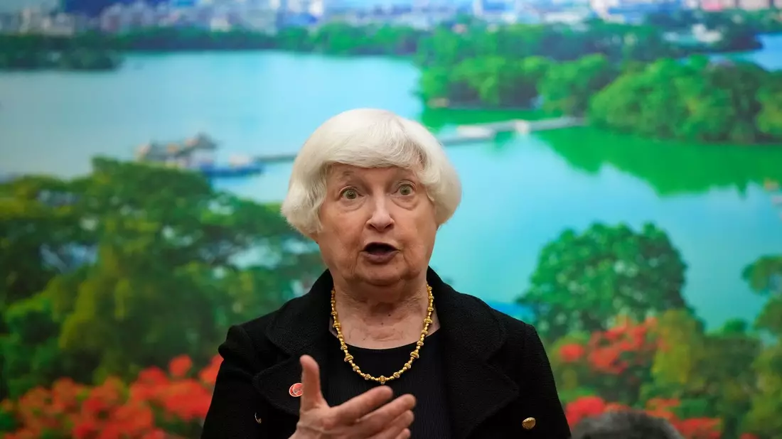 US-Finanzministerin Janet Yellen ist für Gespräche in China. - Bild: Andy Wong/Pool AP/AP