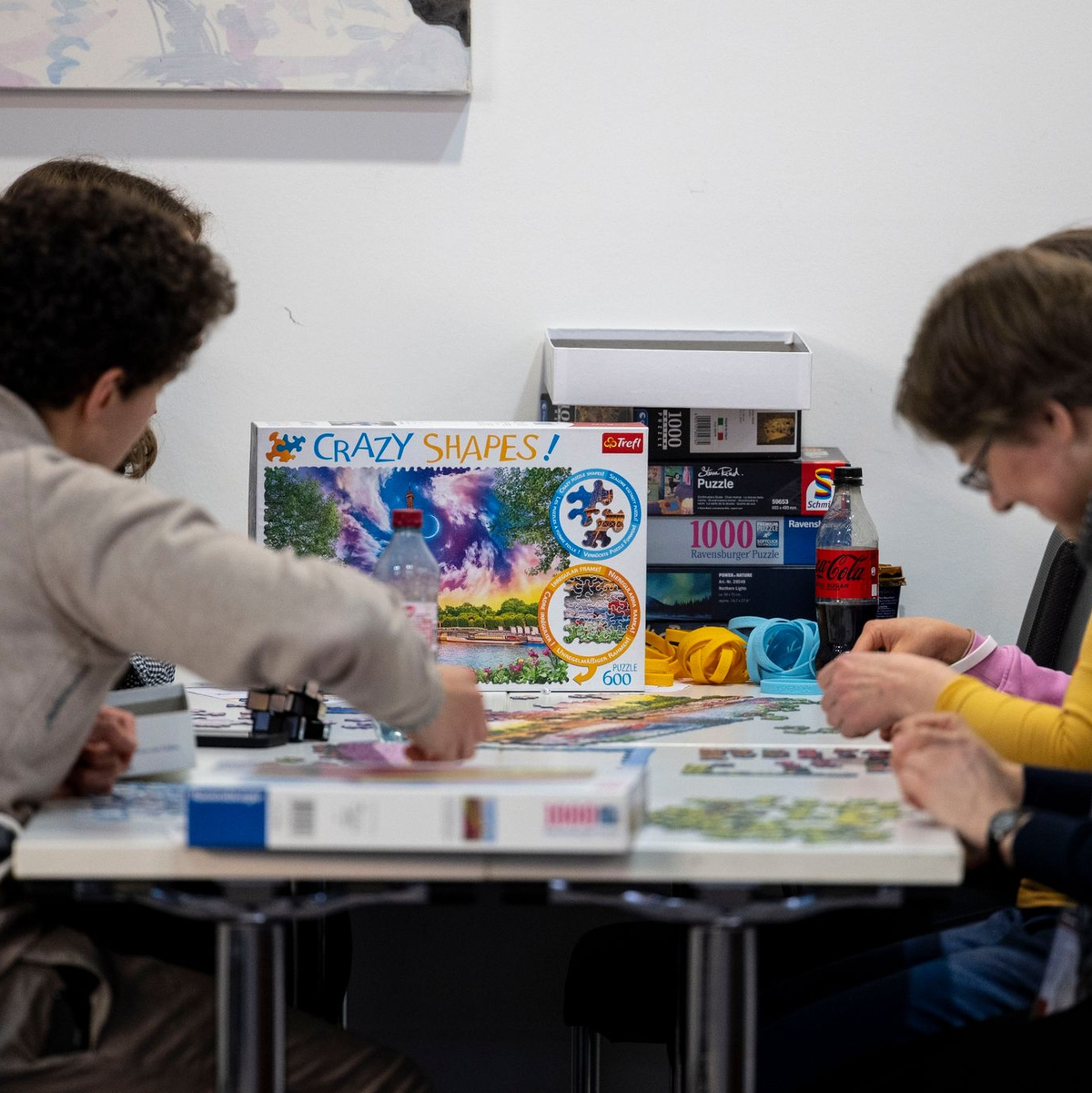 In den Pausen lösen die Teilnehmer des Hochbegabtentreffens Puzzles mit 1000 und mehr Teilen. - Foto: Christoph Reichwein/dpa