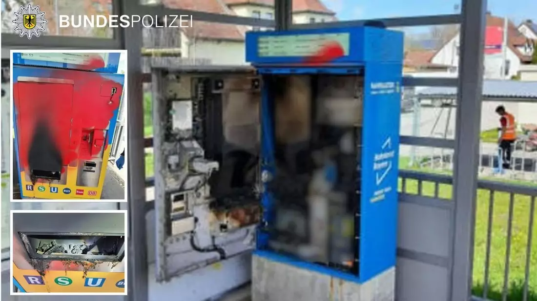 Bundespolizeidirektion München: Vandalismus am Bahnsteig / Mehrere tausend Euro Schaden - Bild: presseportal.de