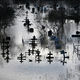 Ein Friedhof in Orsk in Russland steht unter Wasser. - Foto: Anatoly Zhdanov/Kommersant Publishing House/AP