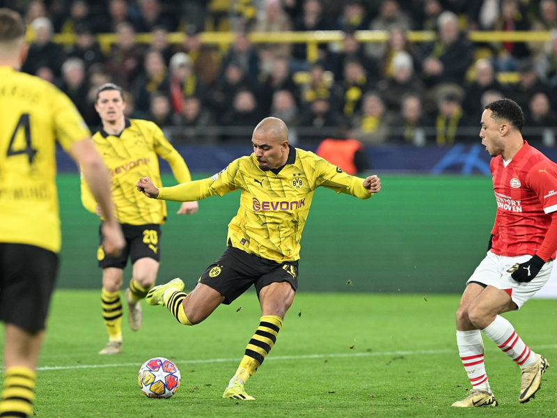 Borussia Dortmund muss auch im ersten Viertelfinal-Duell mit Atlético Madrid auf Donyell Malen verzichten. - Foto: Federico Gambarini/dpa