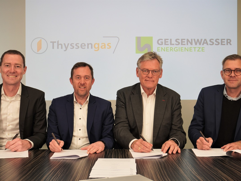 Thyssengas und Gelsenwasser kooperieren bei Wasserstoff: Absichtserklärungen zur H2-Anbindung für großes Netzgebiet in NRW unterzeichnet - Foto: presseportal.de