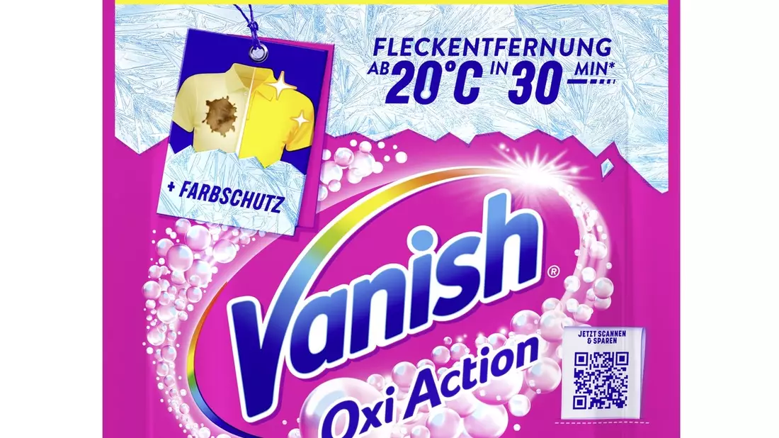 Neue und verbesserte Formel - Vanish Oxi Action überzeugt mit effektiver Fleckentfernung und bestmöglichen Waschergebnissen - Bild: presseportal.de