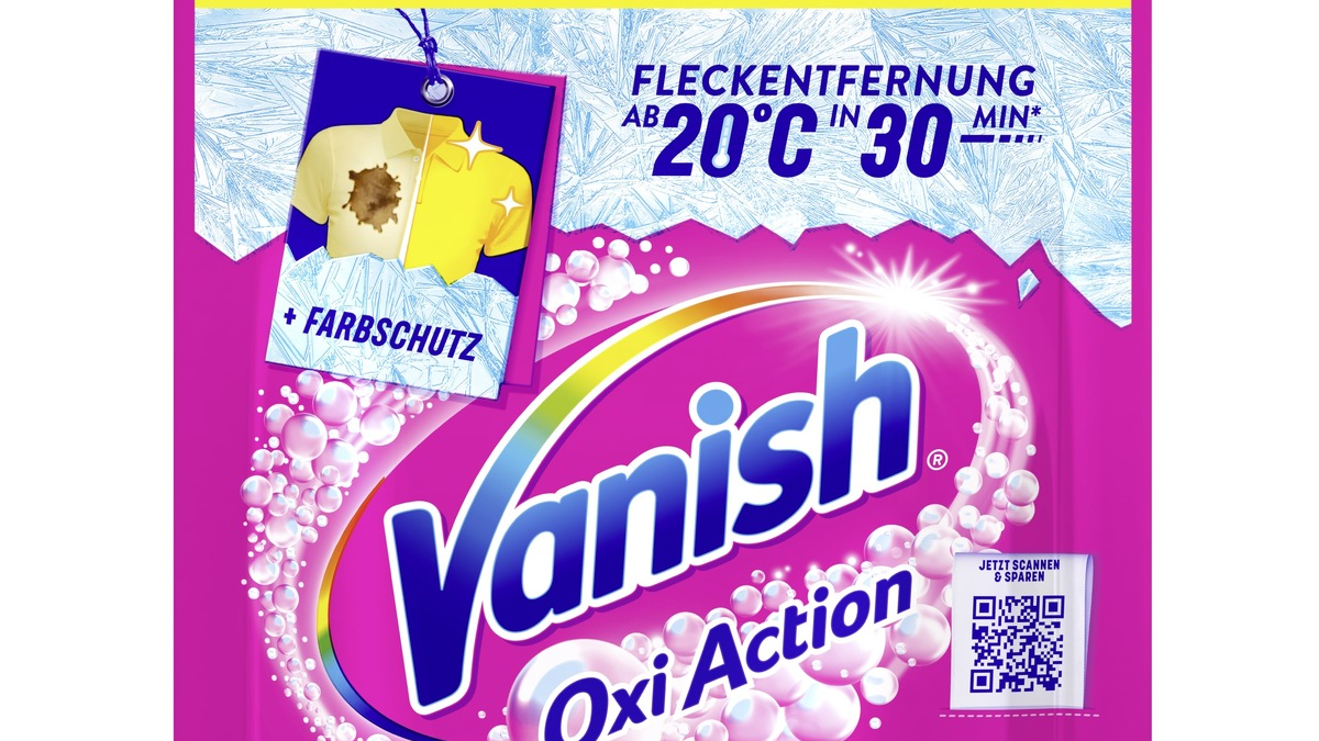 Neue und verbesserte Formel - Vanish Oxi Action überzeugt mit effektiver Fleckentfernung und bestmöglichen Waschergebnissen - Foto: presseportal.de