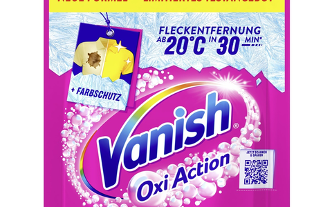Neue und verbesserte Formel - Vanish Oxi Action überzeugt mit effektiver Fleckentfernung und bestmöglichen Waschergebnissen - Foto: presseportal.de