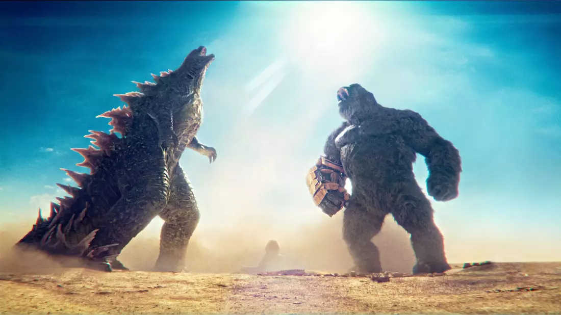 Godzilla und Kong (l-r) in einer Szene des Films Godzilla x Kong: The New Empire. - Bild: Courtesy Of Warner Bros. Picture/-/Courtesy of Warner Bros. Pictures