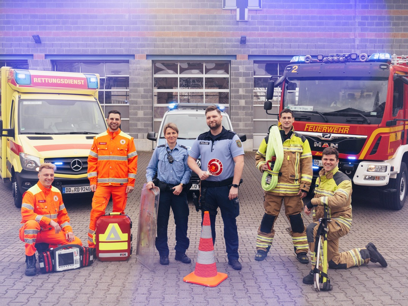 FW Dresden: 24-h-Blaulichtmarathon von Polizei, Feuerwehr und Rettungsdienst in Dresden - Foto: presseportal.de
