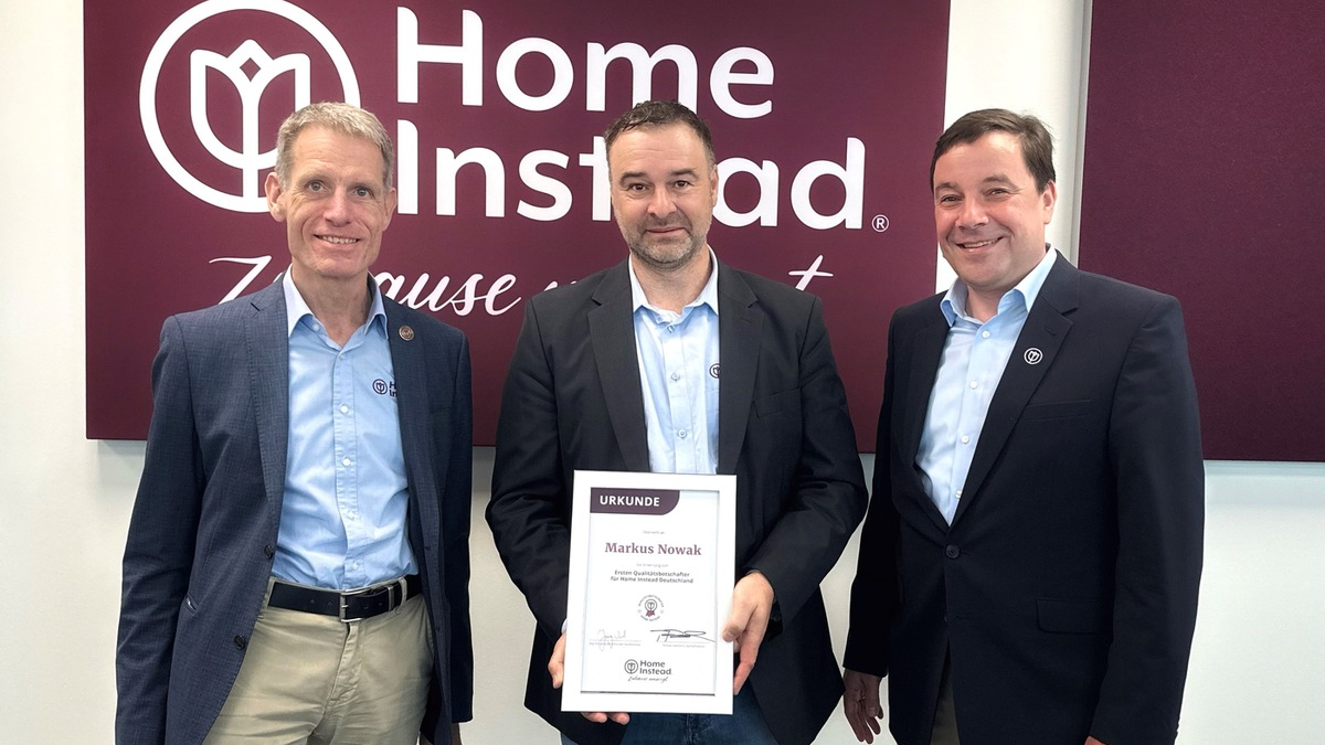 Markus Nowak zum ersten Markenbotschafter mit Qualitätsfokus von Home Instead berufen - Foto: presseportal.de