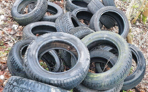 LPI-NDH: Reifen illegal im Wald entsorgt - Foto: presseportal.de