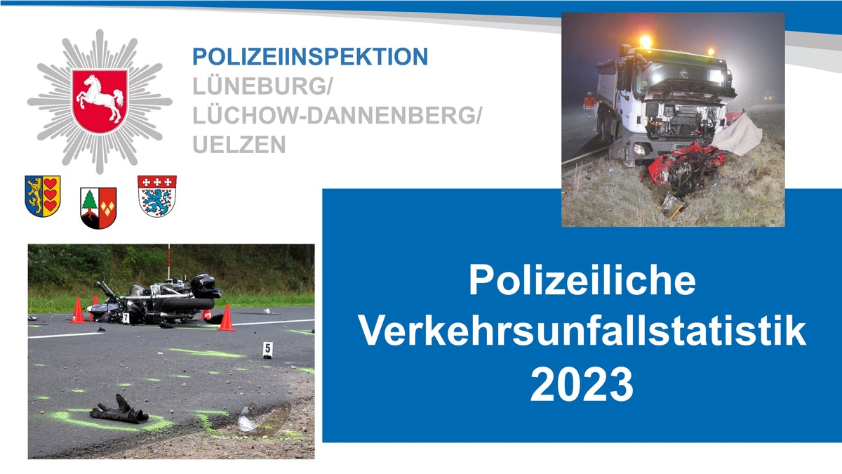 POL-LG: ++ VU-Statistik 2023 der PI Lüneburg/Lüchow-Dannenberg/Uelzen ++ Rückgang/Stagnation bei Verkehrstoten und schweren Unfällen ++ Problemfelder: VU mit motor. Zweirädern, Pedelecs und E-Scootern - Foto: presseportal.de