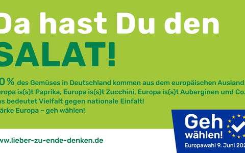 Lieber zu Ende denken / Lebensmittelwirtschaft startet Aufruf zur Europawahl - Foto: presseportal.de