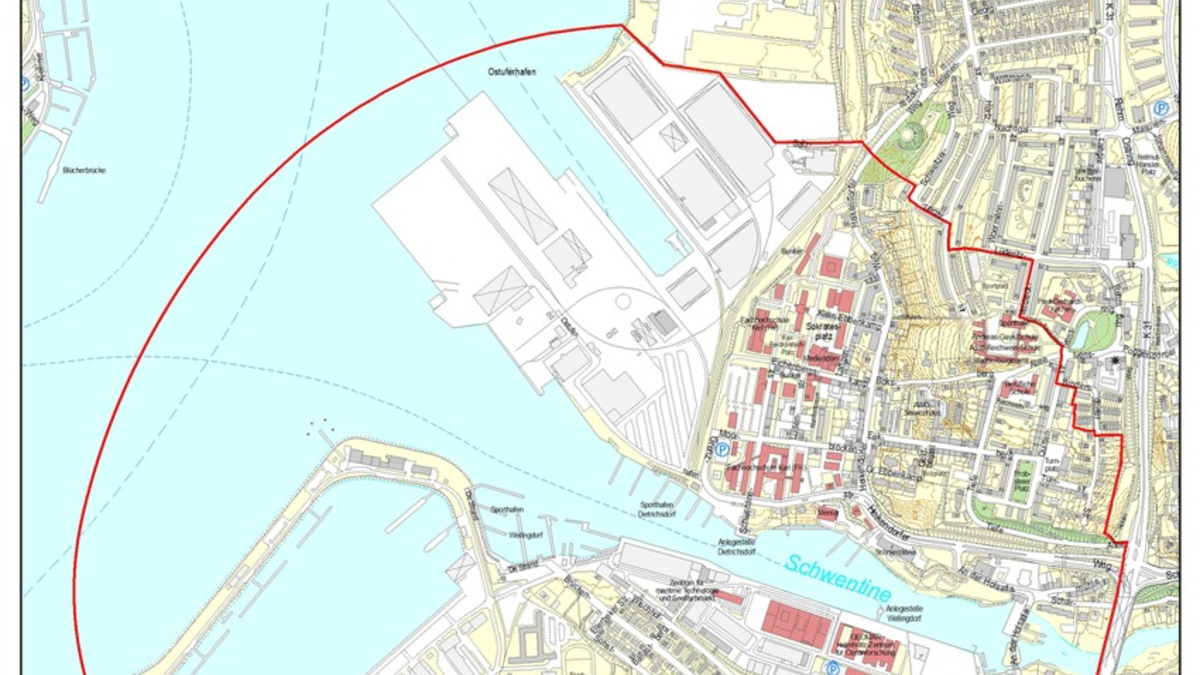 POL-KI: 240411.1 Kiel: Sonntag Entschärfung einer Fliegerbombe in der Schwentine, Höhe Seefischmarkt in Kiel-Dietrichsdorf - Foto: presseportal.de