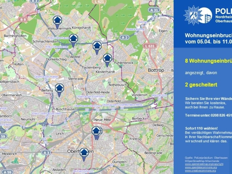 POL-OB: Wohnungseinbruchradar für Oberhausen - Einladung für Einbrecher durch einfache Gelegenheiten - Foto: presseportal.de