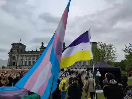 Protest für das Selbstbestimmungsgesetz am 12.04.2024 - Foto: über dts Nachrichtenagentur
