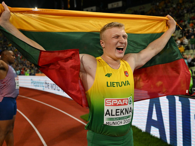 Schaffte mit 74,35 Metern einen Weltrekord: Mykolas Alekna aus Litauen. - Foto: Sven Hoppe/dpa