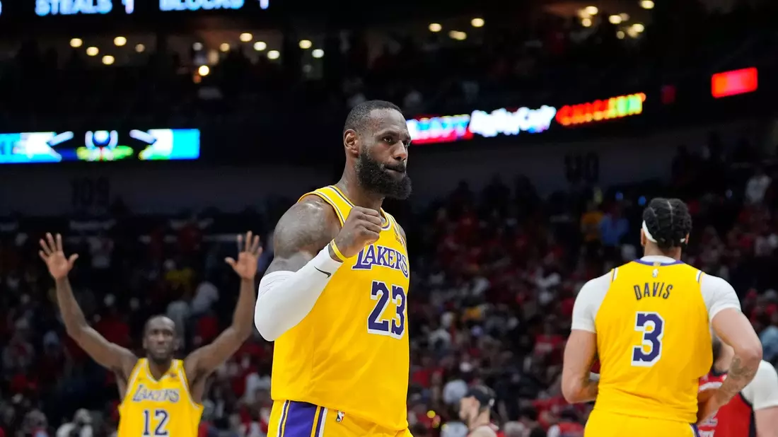 Los Angeles Lakers-Stürmer LeBron James war der zweitbeste Werfer der Partie. - Bild: Gerald Herbert/AP