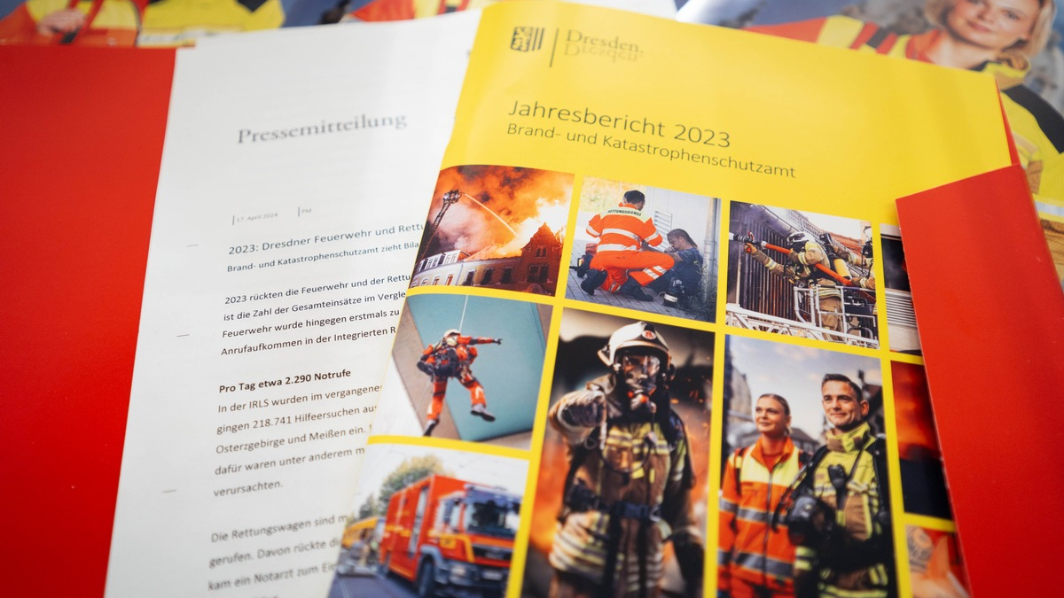 FW Dresden: Bilanz 2023: Dresdner Feuerwehr und Rettungsdienst wurden zu 174.496 Einsätzen gerufen - Foto: presseportal.de