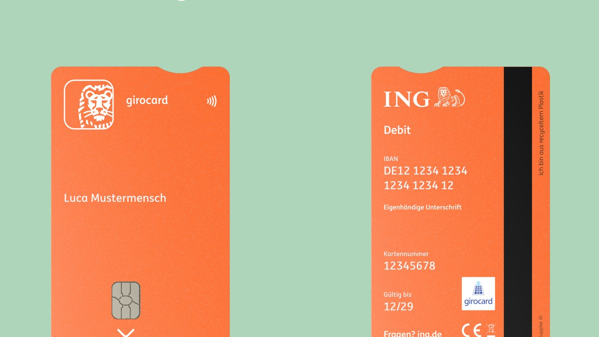 Bezahlkarten der ING Deutschland erhalten neues Design - Nachhaltigkeit und Barrierefreiheit im Vordergrund - Foto: presseportal.de