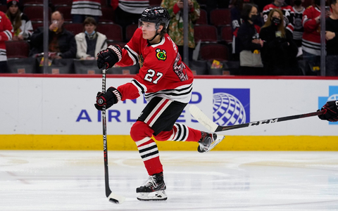 Lukas Reichel hat eine durchwachsene NHL-Saison hinter sich. - Foto: Nam Y. Huh/AP/dpa