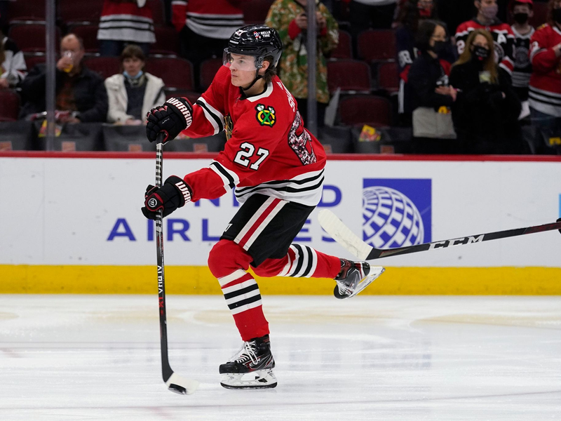 Lukas Reichel hat eine durchwachsene NHL-Saison hinter sich. - Foto: Nam Y. Huh/AP/dpa